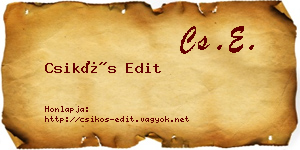 Csikós Edit névjegykártya